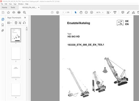 Liebherr Crawler Crane Hs Hd Spare Parts List Manual Sn Pdf