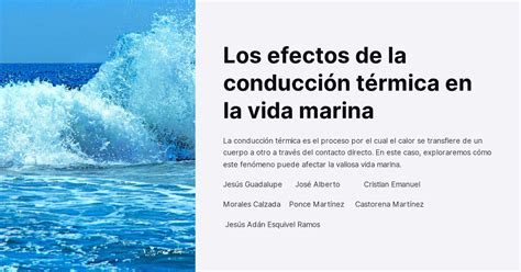 Los Efectos De La Conducci N T Rmica En La Vida Marina