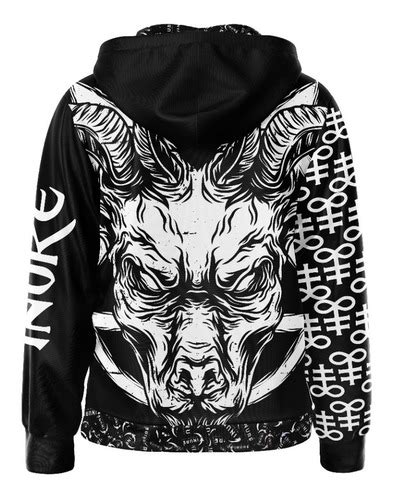 Baphomet Maxi Buzo Canguro Unisex Pentagrama Talles Grandes Envío gratis