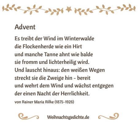 Advent Von Rainer Maria Rilke Zum Ausdrucken