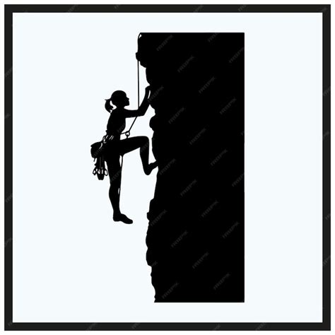 Premium Vector Vector Rock Climber Silhouette On Cliff Clipart Black