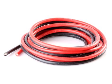 2x 1 Meter hochflexibles Silikonkabel 12AWG 3 3mm² schwarz rot