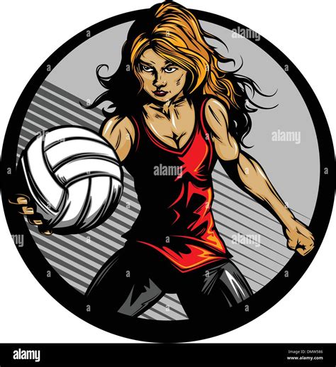 Female Volleyball Player Cartoon Vector Illustration Stock Vector Image