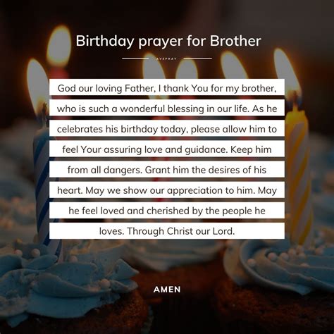 Birthday prayer for Brother