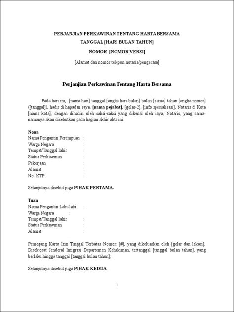 Apa Itu Surat Perjanjian Pra Nikah Contoh Artikel Yang Imagesee The