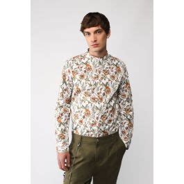 Imperial Shop Online Camicia Fantasia Floreale Con Collo Alla Coreana