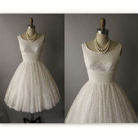 50s Prom Dress Vintage 1950s White Lace Chiffon