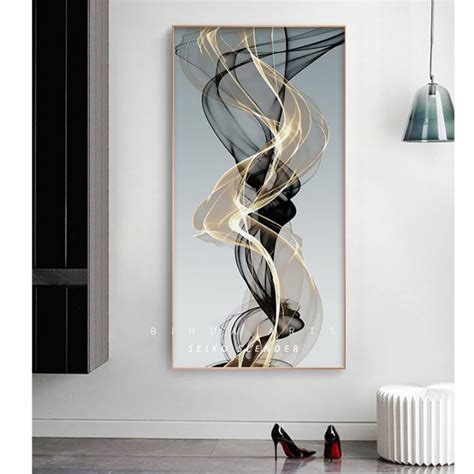 Modern Abstract Art Streamer Picture Nordic Wall Art Canvas Painting ...