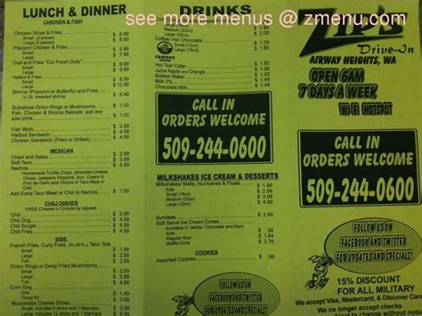 Online Menu Of Zips Restaurant Spokane Washington 99208 Zmenu