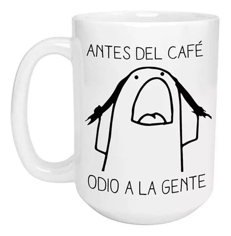 Taza Cerámica Gigante 425 Ml Flork Café Odio A La Gente Cuotas sin