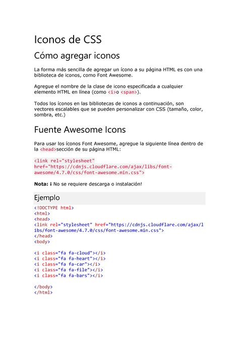 Iconos y enlaces CSS css Iconos de CSS CÛmo agregar iconos La forma