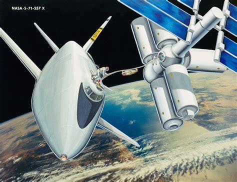 1971 Concept Art Early Space Shuttle And Space Station Concept R Space