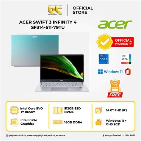 Jual Acer Swift 3 Infinity 4 Evo Sf314 511 79tu Di Seller Digital City