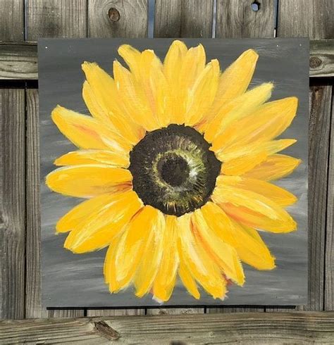 Sunflower Painting 4X4 Canvas - SUNFLOWER