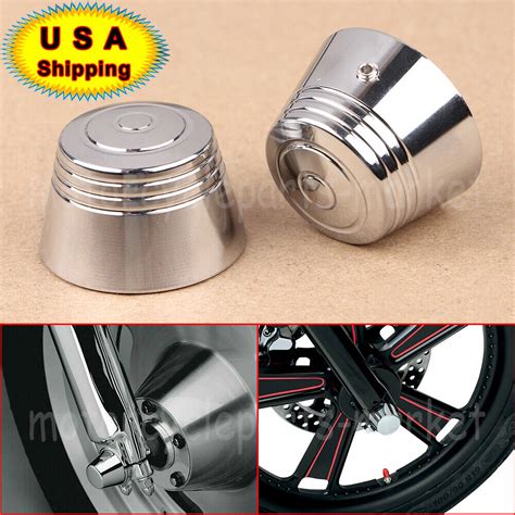 Chrome CNC Front Axle Cap Nut Cover For Harley Road King Electra Glide