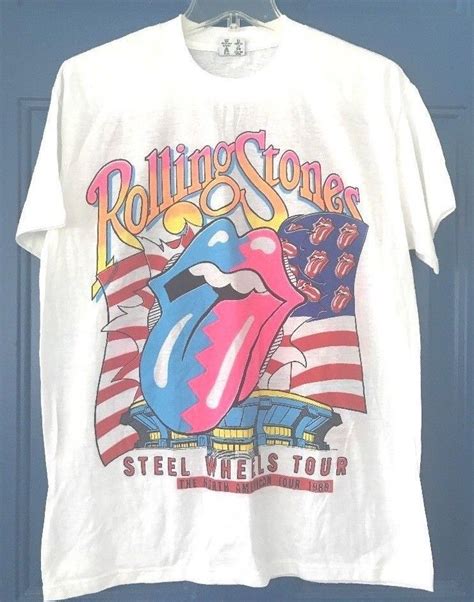 Vintage ORIGINAL ROLLING STONES Steel Wheels TOUR 1989 T Shirt LG ROCK