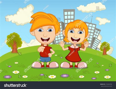 Children Playing Park Cartoon Vector Illustration Stock Vector (Royalty ...