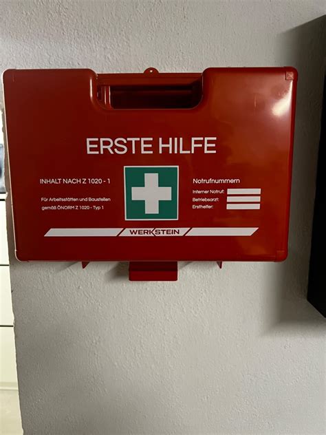 Erste Hilfe Kasten ÖNORM Z1020 Typ1 Verbandskasten inkl praktischer