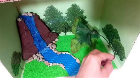 عمل مجسم بيئة الغابات بمواد بسيطة رووعه How To Make Rainforest