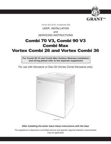 Grant Combi 70 V3 User S Installation Manual Manualzz