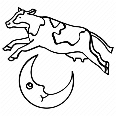 Cow Jumping Over The Moon Clipart Drawing