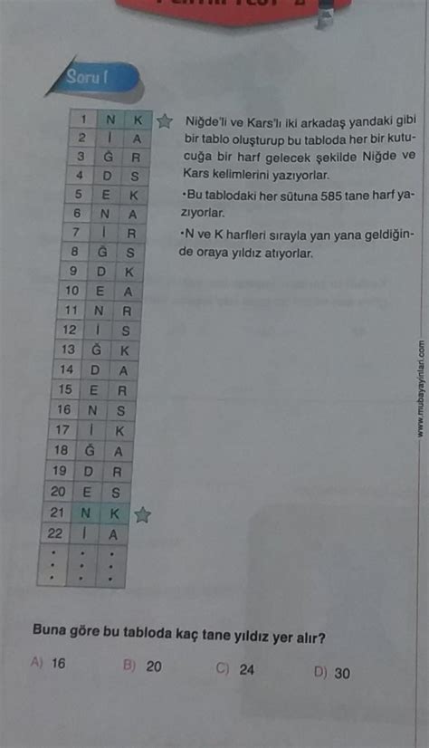 Sorul 1 N к 2 A 1 Ğ 3 CC D S 4 5 Niğde li ve Kars lı iki arkadaş