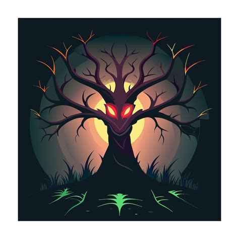 Horror Tree Vector Illustration Premium Ai Generated Vector