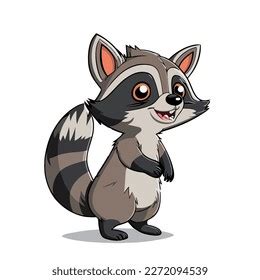 Young Cute Raccoon Baby Raccoon Vector Stock Vector (Royalty Free ...