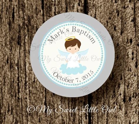 Sticker Bautismo niño etiqueta Bautismo angel por MySweetLittleOwl