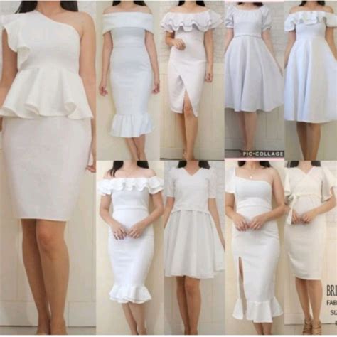 White Dress Civil Wedding Dedication Christening Formal Dress Shopee