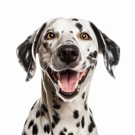 Premium Photo There Is A Dalmatian Dog With A Big Smile On His Face