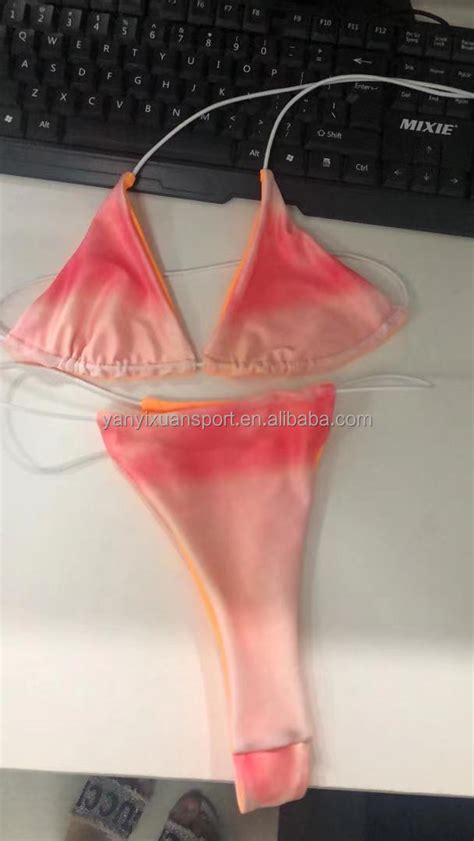 Custom Private Label Printed Bikini Solid Tie Side Bikini Swimwear Quality Swimsuit Thong