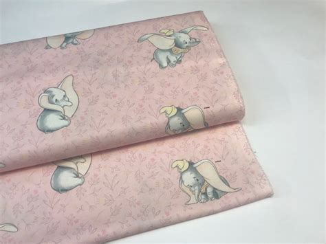 Disney Fabrics Dumbo Rosa Poplin Cotton Fabric Fabrics Etsy