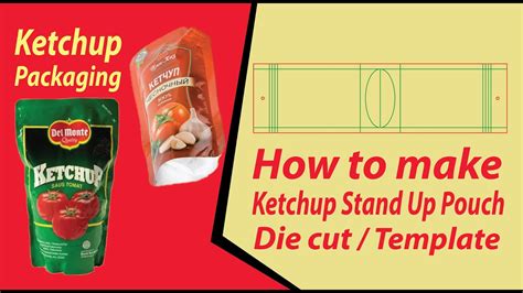 How To Make Stand Up Pouch Die Cut Template Full Tutorial Youtube