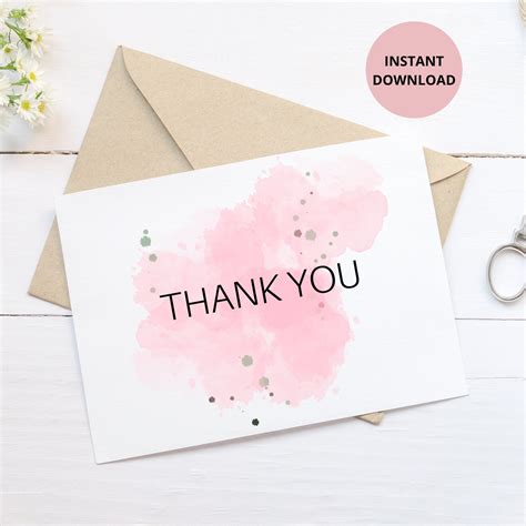 Printable Thank You Card Thank You Card Thank You Card Printable