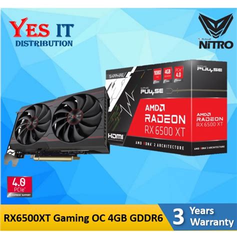 Sapphire Pulse Amd Rx 6500 Xt Gaming Oc 4gb Gddr6 Vga Graphic Card