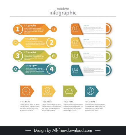 Modern Infographic Template Elegant Geometric Shapes Vectors Stock In