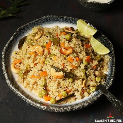 Quinoa Upma Recipe by Swasthi's Recipes