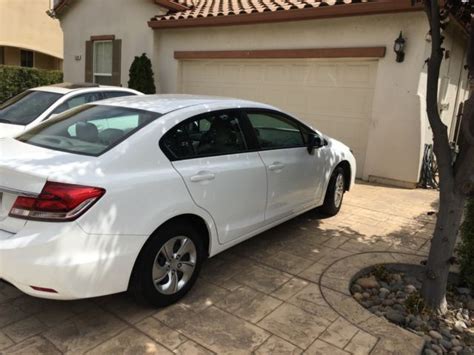 2014 White Honda Civic Lx 4 Door Sedan