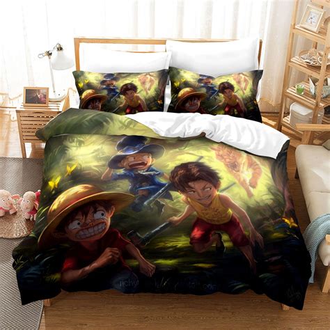 Anime One Piece Luffy Bedding Sets 3d Printed Lightweight Cosplay Chopper Zoro Sanji Queen Size