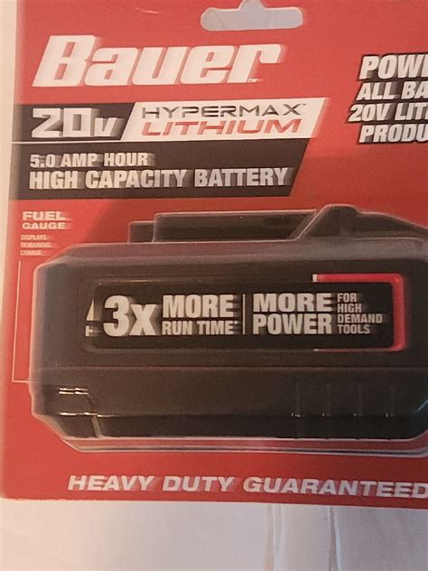 BAUER 20V 5 0 AH High Capacity Lithium Ion Battery 1907C B UPC