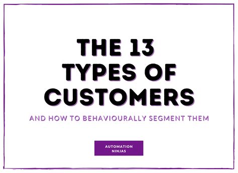 The 13 Types Of Customers And How To Behaviourally Segment Them Automation Ninjas