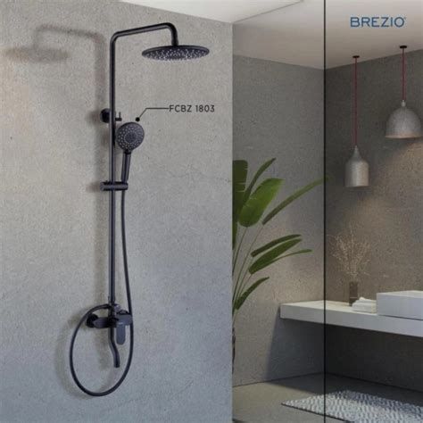 Jual Brezio Fcbz Shower Set Tiang Matt Black Hitam Column Kota