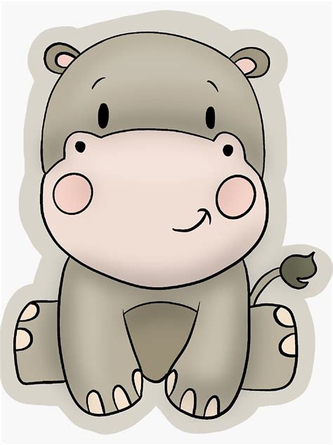 Cute Hippo Sticker For Sale By Alx Illustrates Redbubble