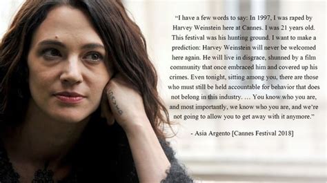 “I have a few words to say:" - Asia Argento Cannes Festival 2018 [950x534] : r/QuotesPorn