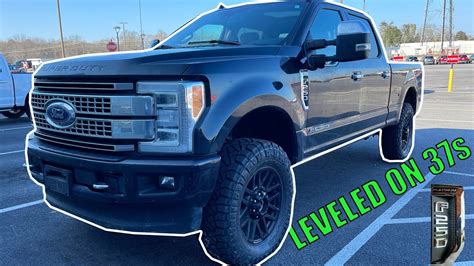 Ford F 250 Platinum Stock 20 Wheels LEVELED On 37s Super Duty Truck