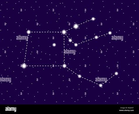 La constelación de Pegasus Noche estrellada Cluster de estrellas y