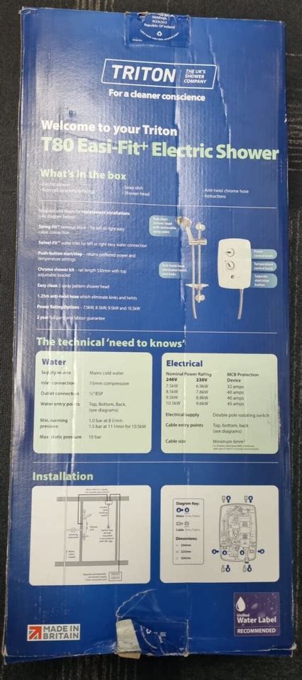 Triton T80 Easi Fit Electric Shower SFX8008EFPW357OT EBay