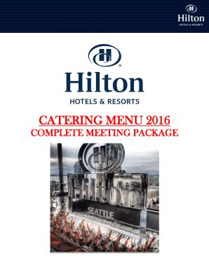 Fillable Online Hilton Seattle Banquet Menus Fax Email Print Pdffiller