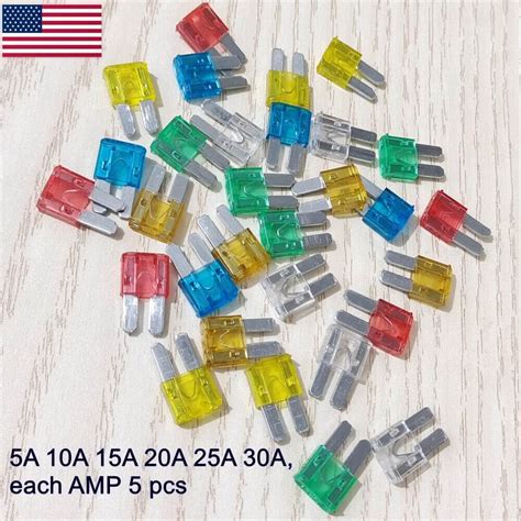 30Pcs Micro 2 Blade Fuses Assorted Kit 5A 10A 15A 20A 25A 30A Auto Car